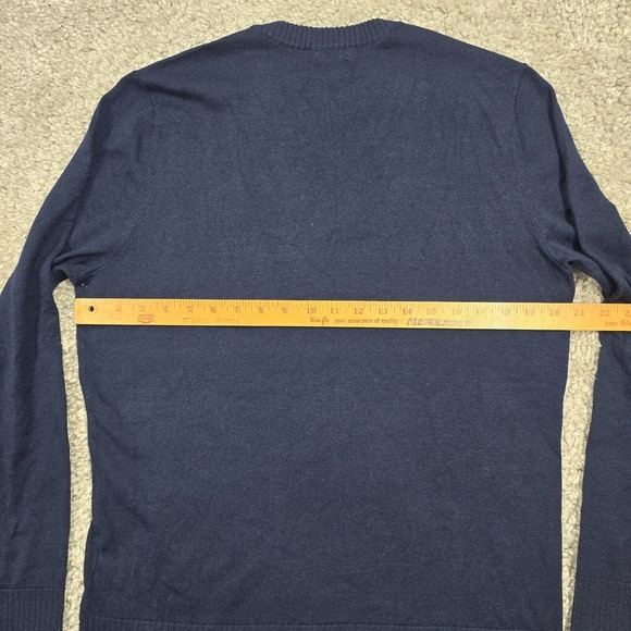 Smartwool Sweater Mens Medium Blue Sparwood V-Neck Long Sleeve Stretch - Picture 8 of 11